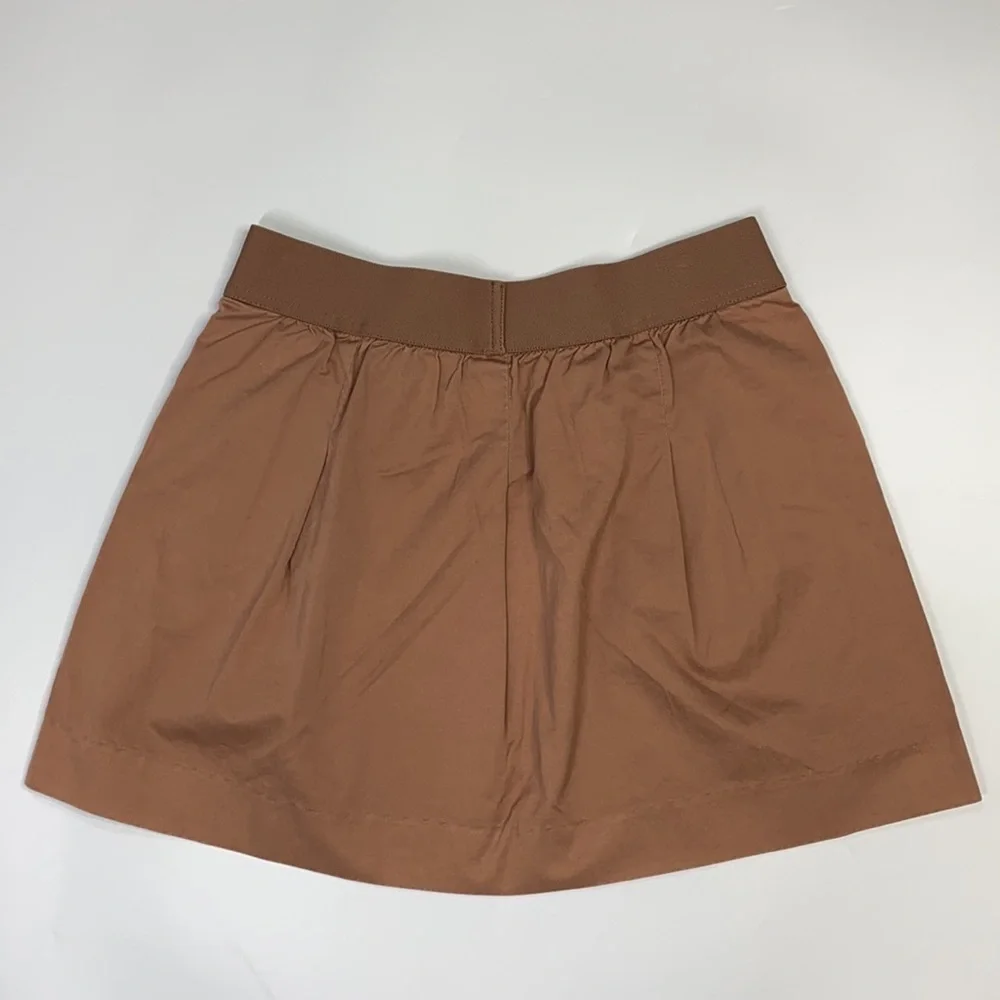 J.Crew Brown Pink Cotton Mini Skirt With Pockets Size 8
